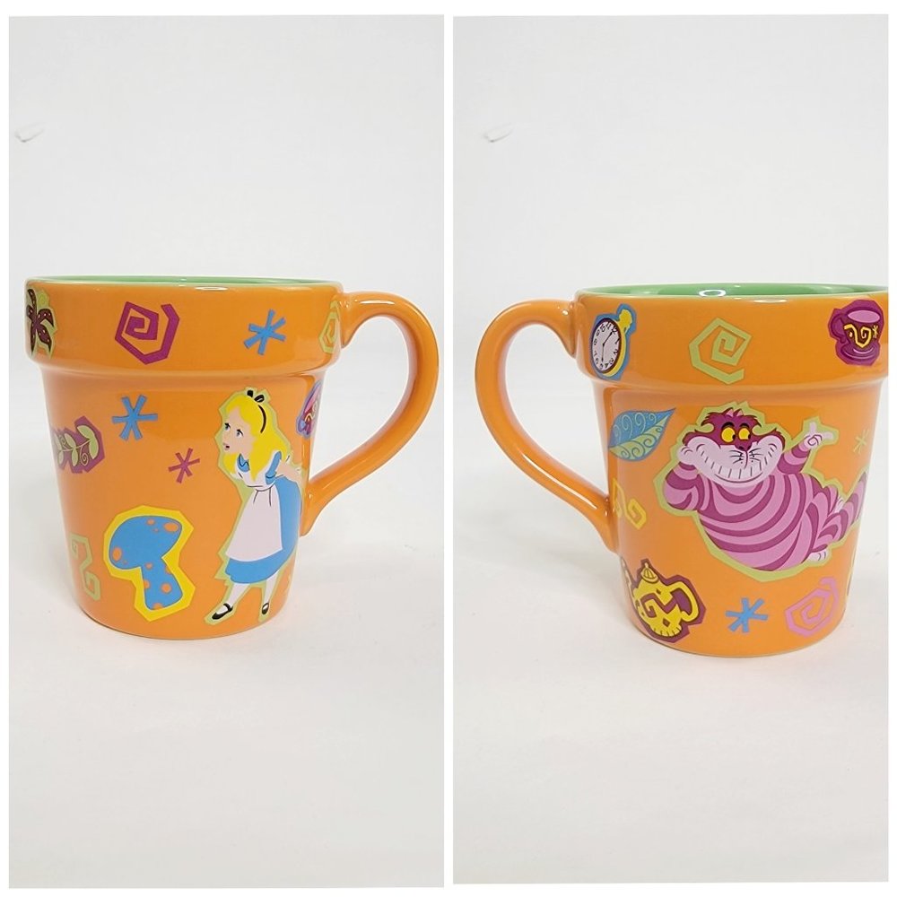 Disney Parks Alice in the Garden Mug Orange Green Alice in Wonderland
